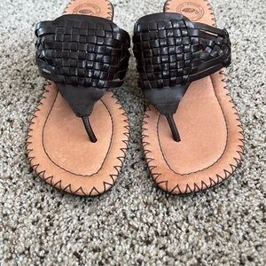 Nurture Brown Woven Leather Sandals